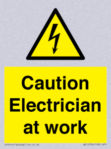 Caution Electrician at work